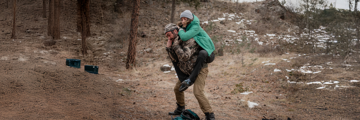 Little Girl in the Woods Background Image
